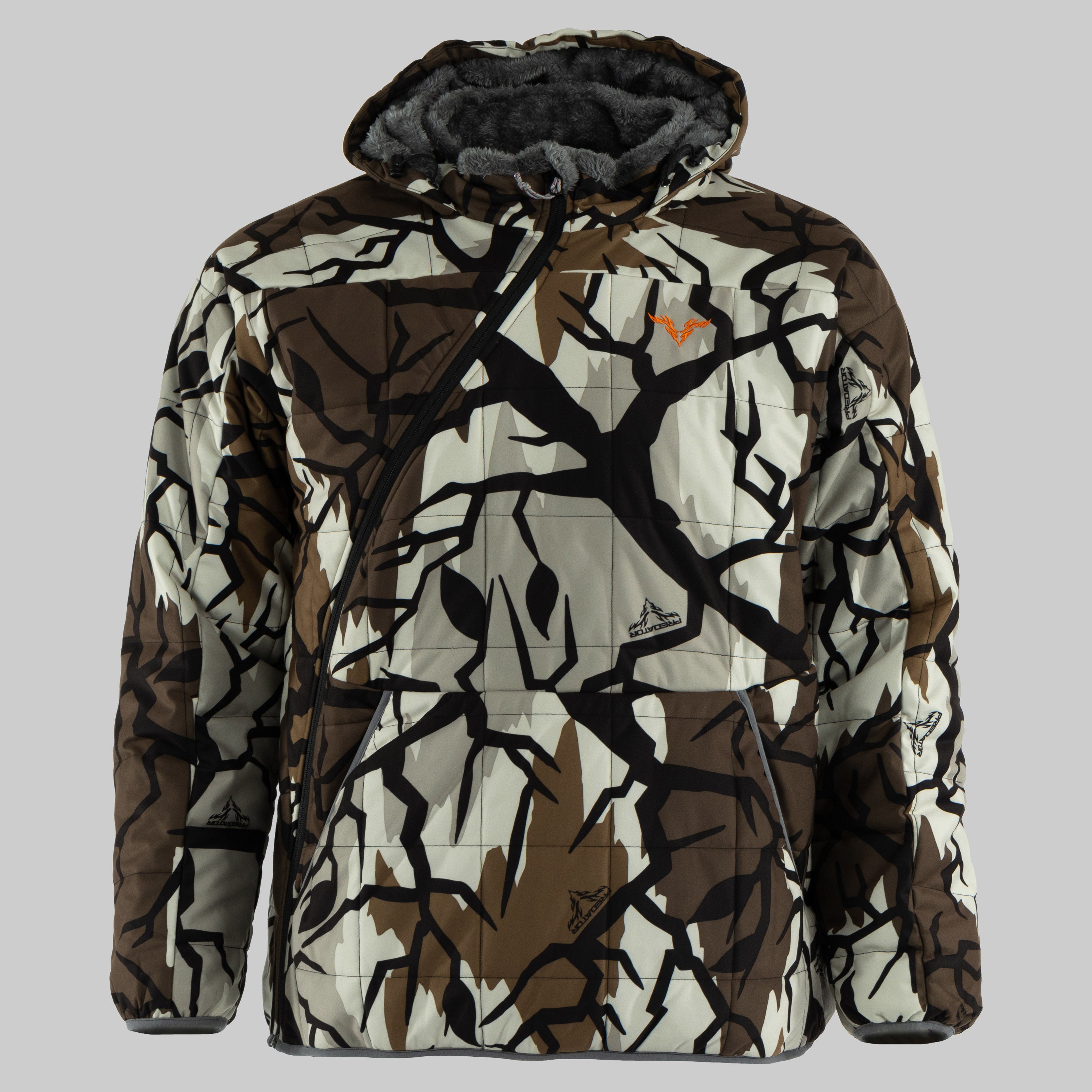 Insulated Camo Jacket Predator Fall Grey Front 