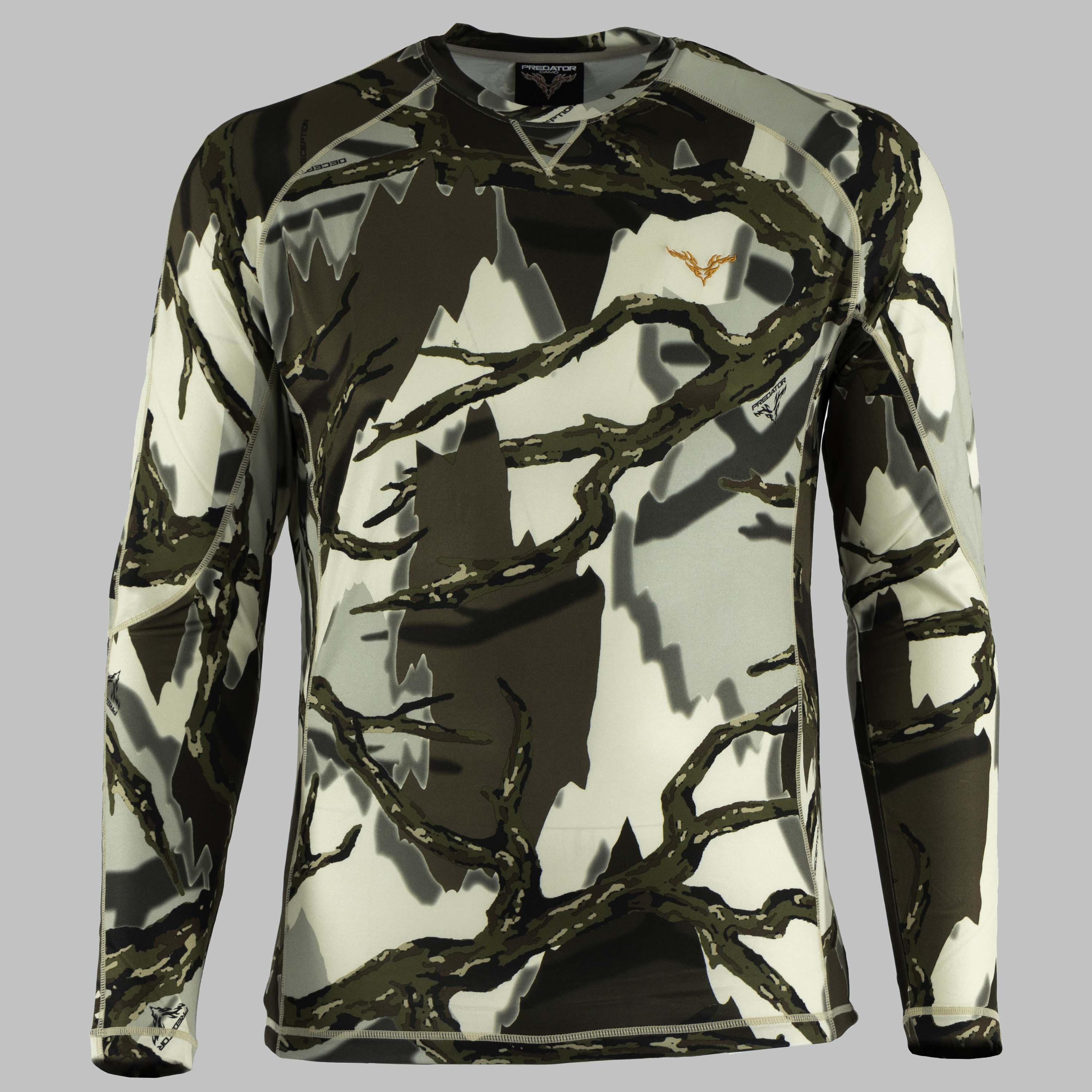 Predator Camo Long Sleeve Tee Moisture Wicking 4 Way Stretch